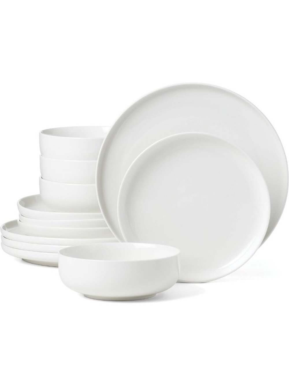 Elegant 24-Piece White Dinnerware Set - Essential for Home, Dorm & Entertaining